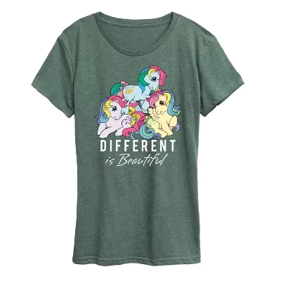 Женская футболка My Little Pony Different Is Beautiful с коротким рукавом и принтом, зеленая меланжевая