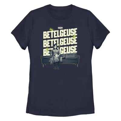 Женская футболка Beetlejuice Recently Deceased, синяя