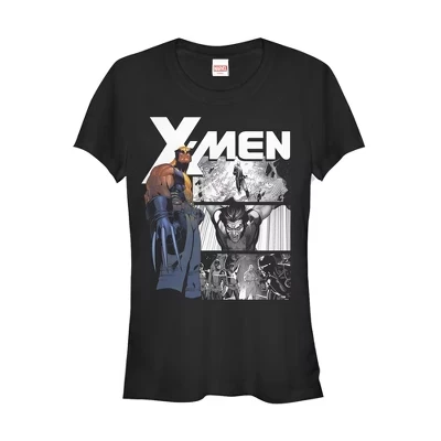 Женская футболка с панелями X-Men Wolverine для юниоров, черная