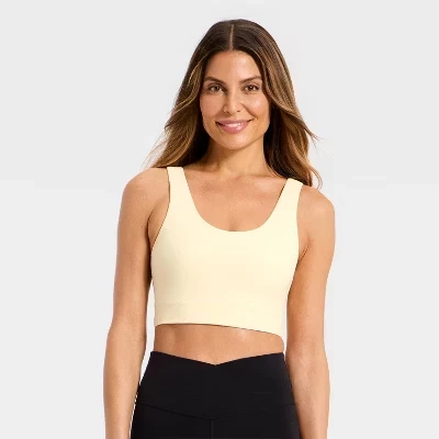 Женский повседневный спортивный бюстгальтер Soft Medium Support Longline - ™ желтого цвета