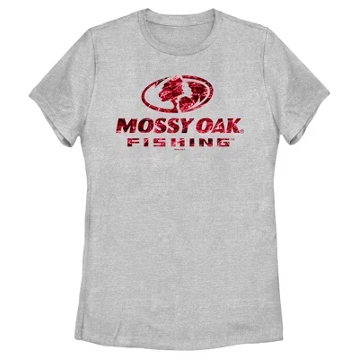 Женская футболка Athletic heather с логотипом Red Water Fishing для рыбалки в красной воде