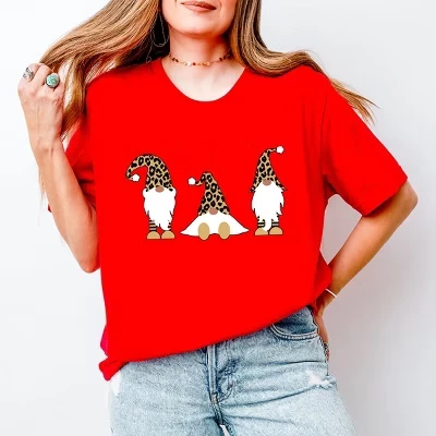 Женская футболка Simply Sage Market Leopard Gnomes, красная