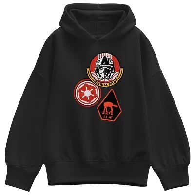 Женская толстовка Imperial Pilot с капюшоном из флиса оверсайз черного цвета