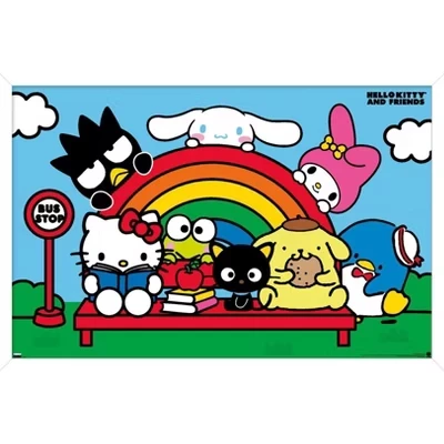 Постер в рамке Trends International Hello Kitty, белый