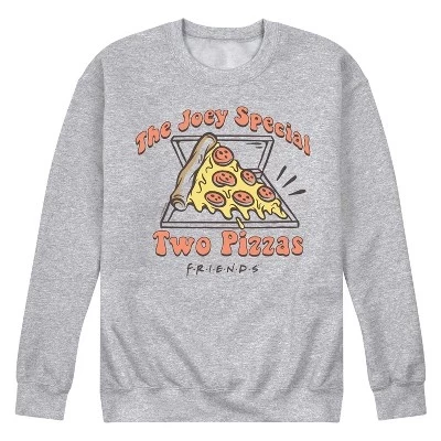 Мужская - - The Joey Special Two Pizza- Мужская флисовая толстовка с длинным рукавом и графическим принтом athletic heather