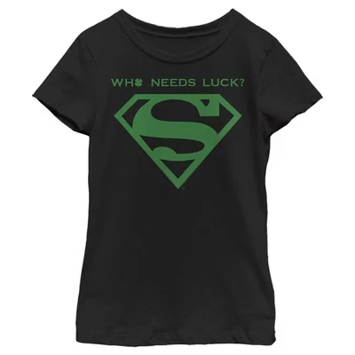 Футболка для девочек DC Comics Супермен, черная