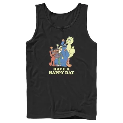 Мужская майка Sesame Street Have a Happy Day, черная