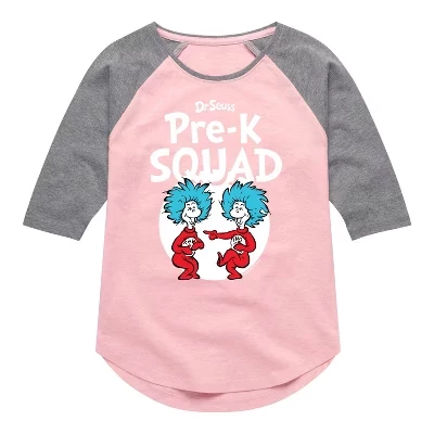 Футболка для девочек Dr. Seuss Pre-K Squad, розовая