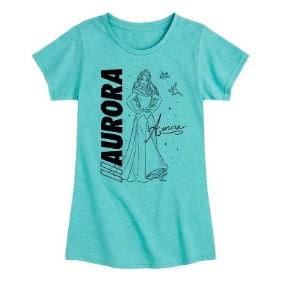 Футболка для девочек Disney Princess Аврора, бирюзовая