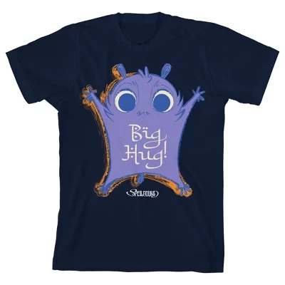 Молодежная темно-синяя футболка с круглым вырезом и коротким рукавом Flink Big Hugs