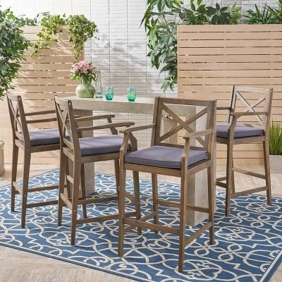 Барные стулья Christopher Knight Home Perla, 4 шт., серые