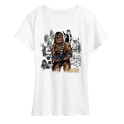 Женская футболка Chewie Lines с коротким рукавом и рисунком, белая