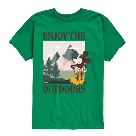 Enjoy The Outdoors Mickey Short Sleeve Graphic T-Shirt kelly green
