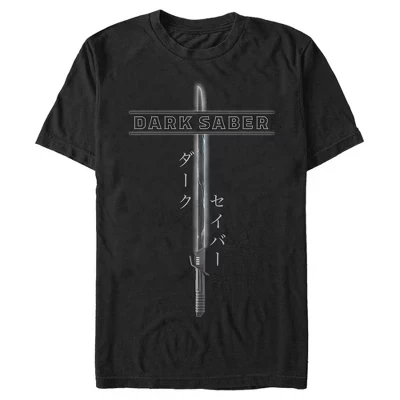 Мужская футболка The Mandalorian Darksaber Katakana, черная