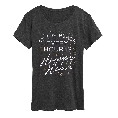 Женская пляжная футболка Every Hour is Happy Hour с коротким рукавом и рисунком 