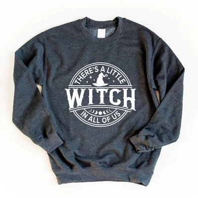 Маленькая Ведьма в Каждом из нас - женская толстовка с рисунком dark heather
