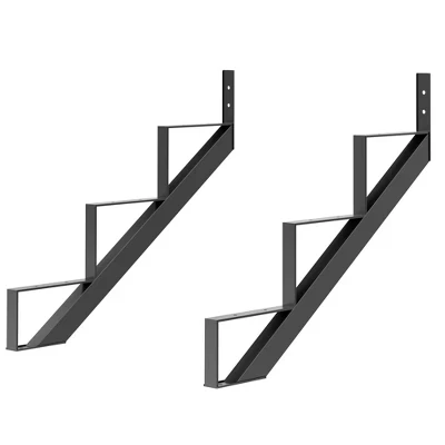 2 Pack Steel Stair Riser,Step Stair Stringer,Metal Stair Step Riser for Outdoor Steps and Outdoor Stairs 3 steps