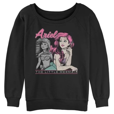 Женский свитшот The Little Mermaid с Ариэль, черный