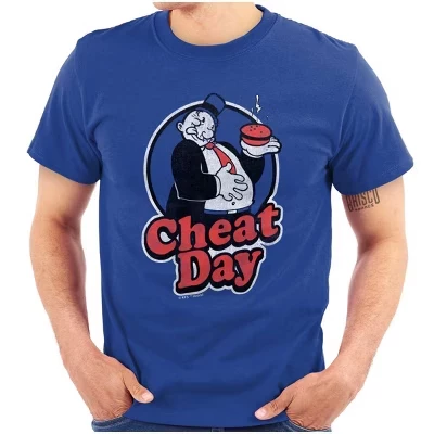 Футболка с графическим изображением Wimpy Cheat Day Popeye Sailor Man для мужчин или женщин с лицензией