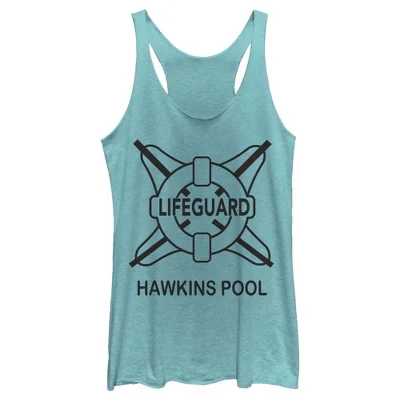 Женская майка Stranger Things Hawkins Lifeguard, синяя