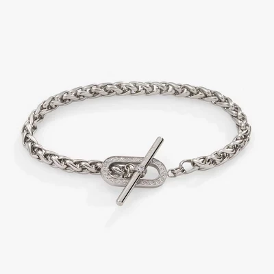 Браслет Alex and Ani Pavé Toggle Chain, серебристый