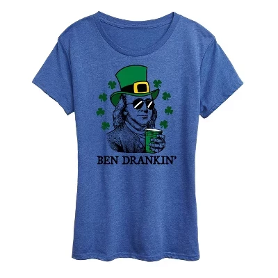Женская футболка с коротким рукавом St. Paddy's Ben Drankin с графическим рисунком