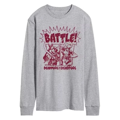 Men's -  - Deadpool Vs Lady Deadpool Long Sleeve Graphic T-Shirt athletic heather