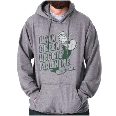 Толстовка с капюшоном Popeye Lean Green Veggie Machine Hoodie Для женщин и мужчин лицензированного белого цвета