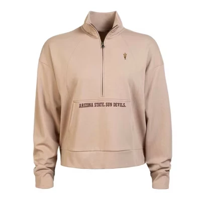Женская толстовка Arizona State Sun Devils Off White на молнии 3/4
