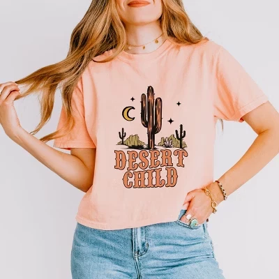 Женская укороченная футболка Simply Sage Market Desert Child, персиковая