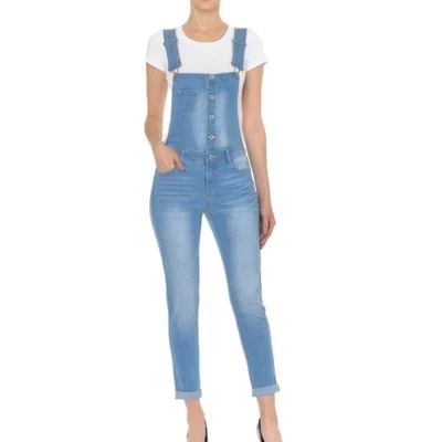 Женские джинсовые комбинезоны с открытыми пуговицами Wax Jeans легкая стирка