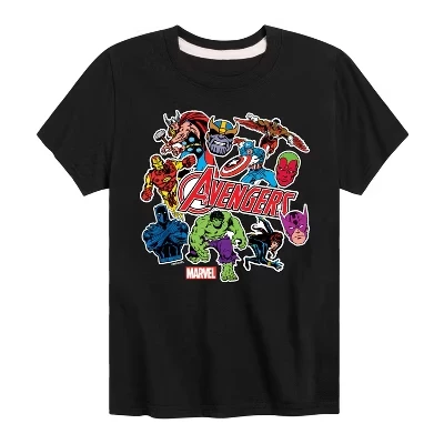 Футболка с коротким рукавом и графическим рисунком в стиле Avengers Stickers черного цвета