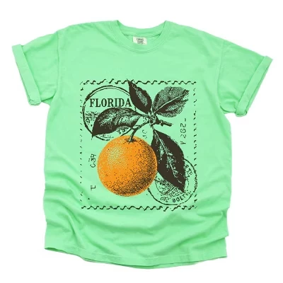 Florida Orange - Женская одежда, окрашенная футболка с рисунком reef