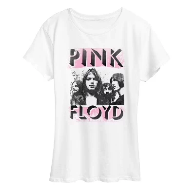 Women's -  - Band Pink Logo Short Sleeve Graphic T-Shirt white