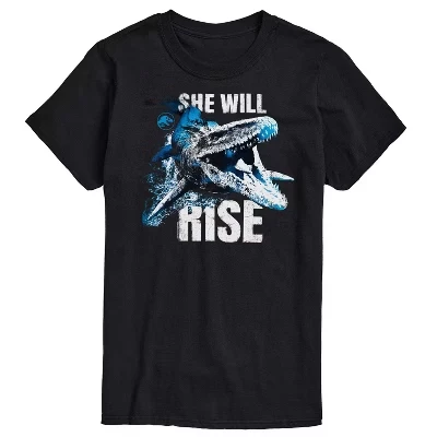 Мужская футболка She Will Rise с коротким рукавом и графическим принтом, черная