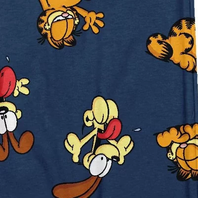  Мужские темно-синие пижамные брюки для сна с принтом garfield & odie blue
