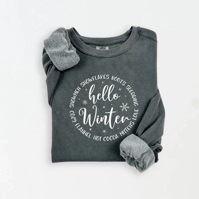 Женская легкая одежда, окрашенная в графический цвет толстовка Hello Winter Circle pepper