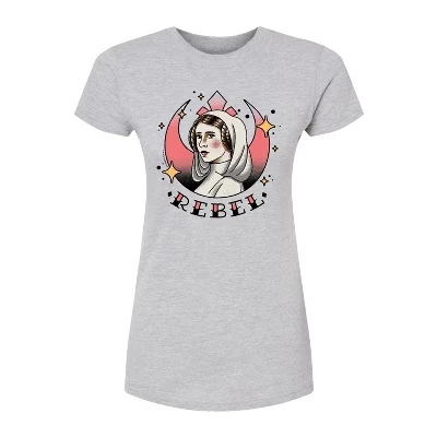 Women's -  - Leia Tattoo Fitted Graphic T-Shirt gray