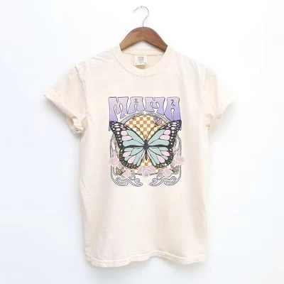 Женская футболка с коротким рукавом Mama Butterfly, окрашенная в белый цвет