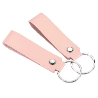 Брелок Unique Bargains круглый из кожзама, 2 шт., розовый