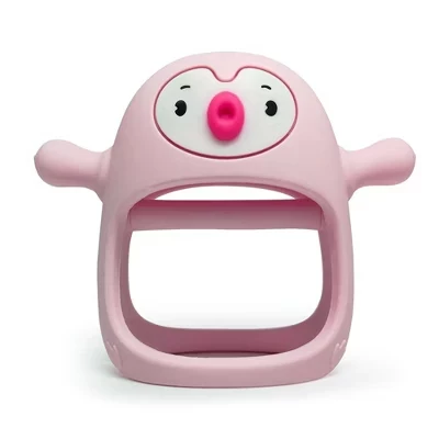 Игрушка-прорезыватель Smily Mia Penguin для младенцев, пыльно-розовая