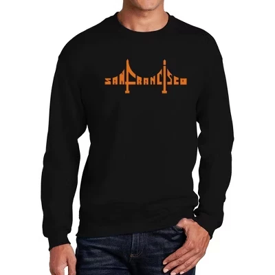 Мужская толстовка с круглым вырезом Word Art - San Francisco Bridge black