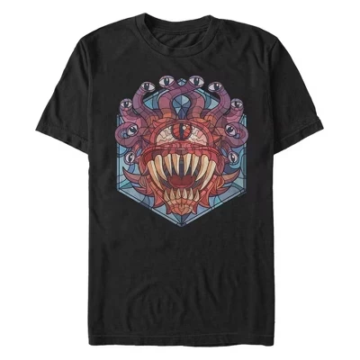 Мужская футболка Beholder Monster с витражным стеклом, черная