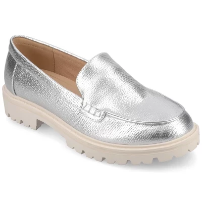 Женские лоферы Journee Collection Erika, серебристые
