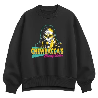 Женская толстовка Chewbacca Beauty Salon Oversize из флиса черного цвета