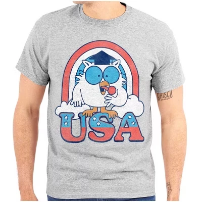 Футболка с рисунком Tootsie Mr Owl American Patriot USA для мужчин или женщин, спортивная серая