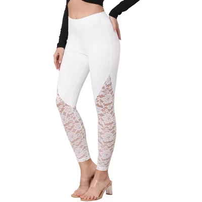 Женские легинсы Inspire Chic кружевные, белые