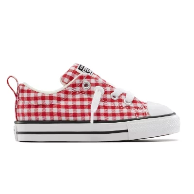 Детские низкие кеды Converse Street Ox Gingham, красные