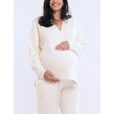 Женское худи Motherhood Maternity с V-вырезом, белое