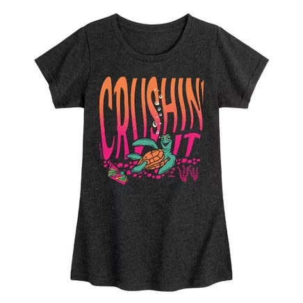 Приталенная футболка с коротким рукавом и графическим рисунком Crushin' It heather black